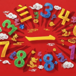 Çince sayılar ve sayma mantığını gösteren eğitimsel görsel