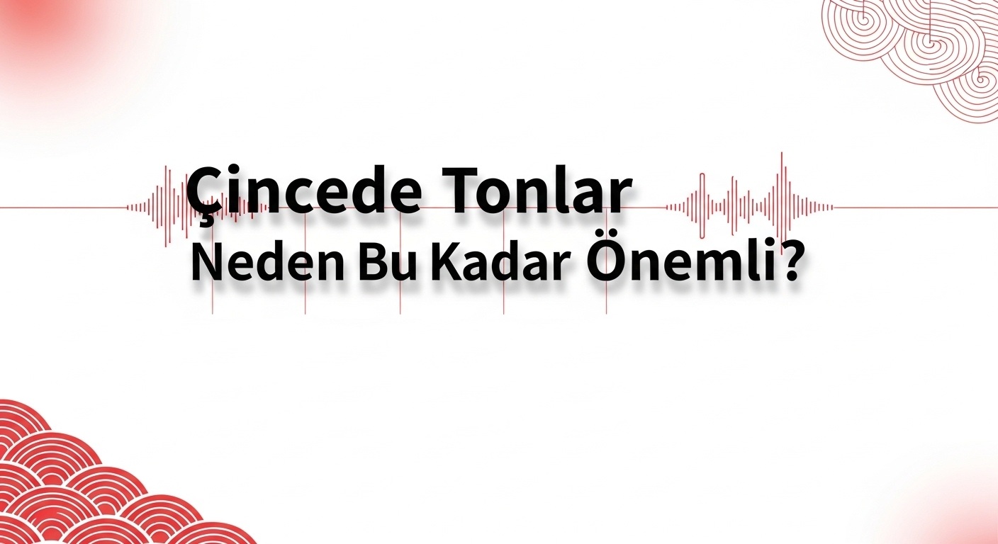 Çincede tonların önemini anlatan blog kapak görseli; beyaz arka planda “Çincede Tonlar Neden Bu Kadar Önemli?” başlığı ile ton farklarını anlatan eğitim görseli